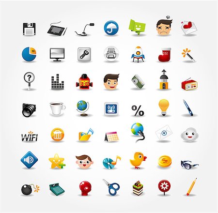 simsearch:400-03938572,k - cartoon web icon set vector Stock Photo - Budget Royalty-Free & Subscription, Code: 400-04397311