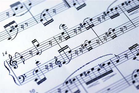 Music sheet on the white background Stock Photo - Budget Royalty-Free & Subscription, Code: 400-04397669