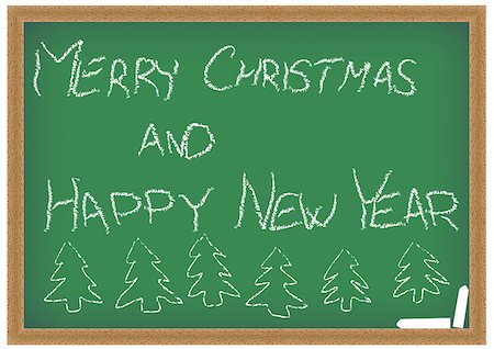 simsearch:400-05896424,k - Green Chalkboard with Merry Christmas and Happy New Year Sign Stock Photo - Budget Royalty-Free & Subscription, Code: 400-04397796
