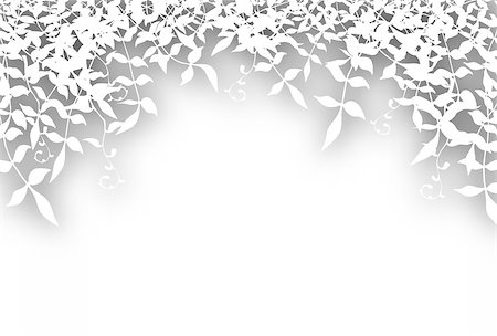 simsearch:400-04701752,k - Editable vector illustration of bushy white foliage cutout with background shadow made using a gradient mesh Photographie de stock - Aubaine LD & Abonnement, Code: 400-04397948