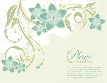 Grunge decorative floral frame with bud, element for design, vector illustration Stock Photo - Budget Royalty-Free & Subscription, Code: 400-04398237