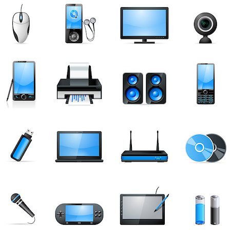 electronic icon set Stock Photo - Budget Royalty-Free & Subscription, Code: 400-04398327