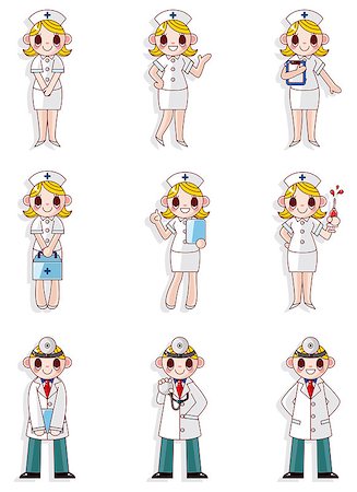 simsearch:400-05717937,k - cartoon doctor and nurse icons Stock Photo - Budget Royalty-Free & Subscription, Code: 400-04398618