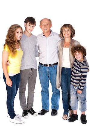 simsearch:400-07426233,k - Thumbs-up family posing in style, indoors agianst white background. Stock Photo - Budget Royalty-Free & Subscription, Code: 400-04399001