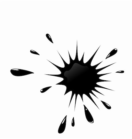 paint dripping graphic - Illustration of black ink splash on white background - vector Photographie de stock - Aubaine LD & Abonnement, Code: 400-04390451