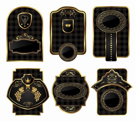 simsearch:400-05904254,k - Illustration set black-gold decorative frames - vector Stock Photo - Budget Royalty-Free & Subscription, Code: 400-04390471