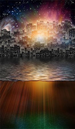 rolffimages (artist) - Fantasy City and Underwater Scene Stock Photo - Budget Royalty-Free & Subscription, Code: 400-04390498