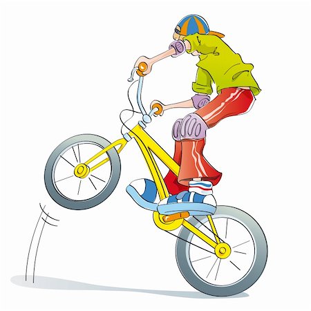 boy doing tricks and pirouettes on his bike, playing style bmx Stock Photo - Budget Royalty-Free & Subscription, Code: 400-04390954
