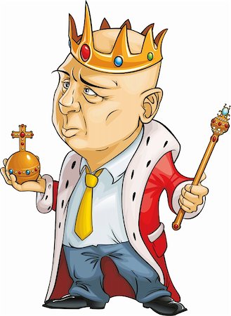 vector illustration of an office clerk, dressed as King Stock Photo - Budget Royalty-Free & Subscription, Code: 400-04391179