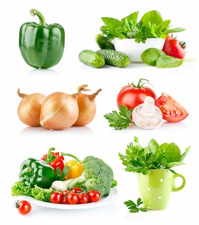 simsearch:400-05664137,k - set fresh vegetable with green leaf isolated on white background Stock Photo - Budget Royalty-Free & Subscription, Code: 400-04391230