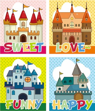 simsearch:400-05724251,k - cartoon castle card Stock Photo - Budget Royalty-Free & Subscription, Code: 400-04391651