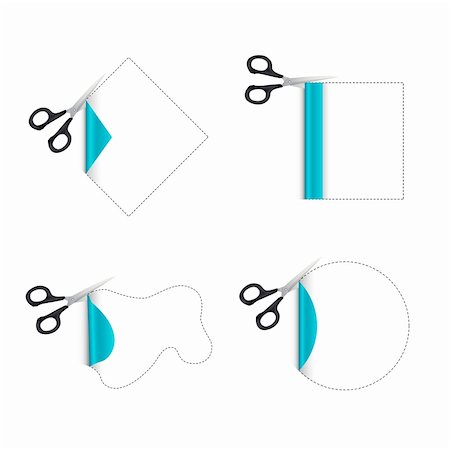 illustration of cutting paper on white background Stock Photo - Budget Royalty-Free & Subscription, Code: 400-04391740
