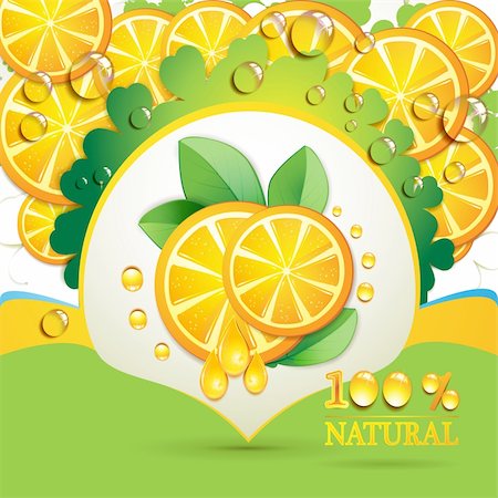 simsearch:400-06082374,k - Slices orange with leaf and drops Stock Photo - Budget Royalty-Free & Subscription, Code: 400-04391996