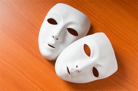 Theatre concept with the white plastic masks Stock Photo - Budget Royalty-Free & Subscription, Code: 400-04392343