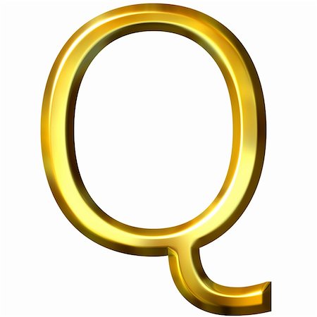 simsearch:400-04543513,k - 3d golden letter Q isolated in white Stock Photo - Budget Royalty-Free & Subscription, Code: 400-04392768
