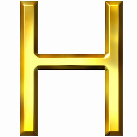 simsearch:400-04543513,k - 3d golden letter H isolated in white Stock Photo - Budget Royalty-Free & Subscription, Code: 400-04392762