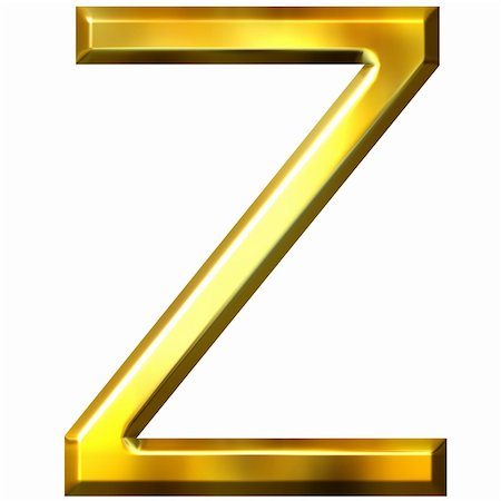 simsearch:400-04543513,k - 3d golden letter Z isolated in white Stock Photo - Budget Royalty-Free & Subscription, Code: 400-04392774