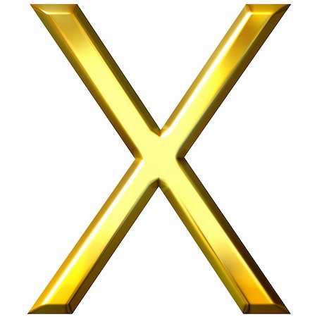 simsearch:400-04543513,k - 3d golden letter X isolated in white Stock Photo - Budget Royalty-Free & Subscription, Code: 400-04392772