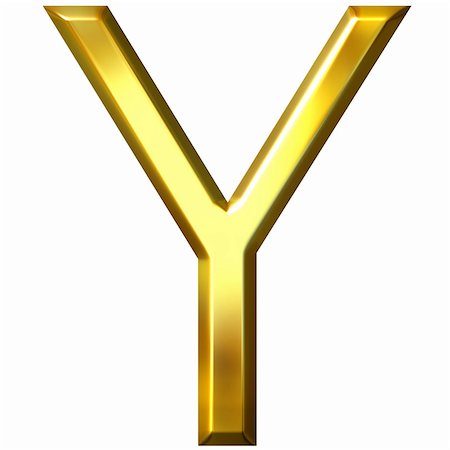 simsearch:400-04543513,k - 3d golden letter Y isolated in white Stock Photo - Budget Royalty-Free & Subscription, Code: 400-04392773