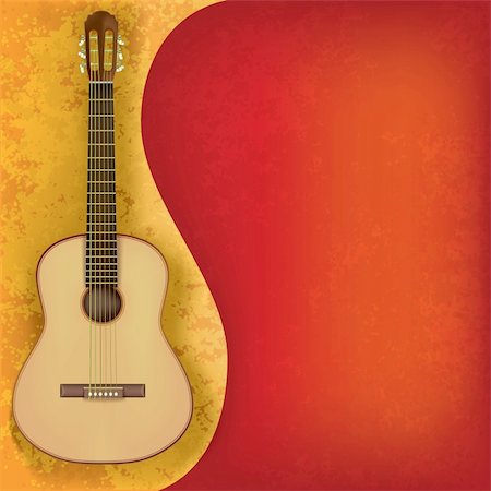 abstract music grunge background with acoustic guitar Stock Photo - Budget Royalty-Free & Subscription, Code: 400-04393133