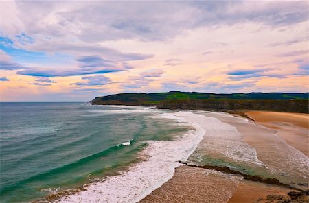 Indented Coastline and Tidal Wave on the Atlantic Coast in Spain Stock Photo - Budget Royalty-Free & Subscription, Code: 400-04393215