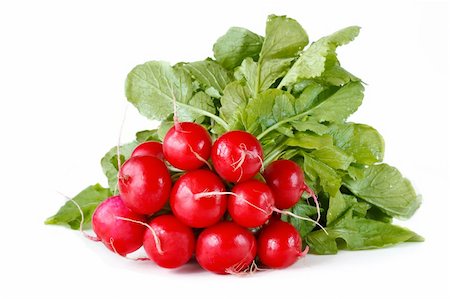 simsearch:400-05370250,k - Bunch of fresh garden radish with leaves on a white. Stock Photo - Budget Royalty-Free & Subscription, Code: 400-04393802