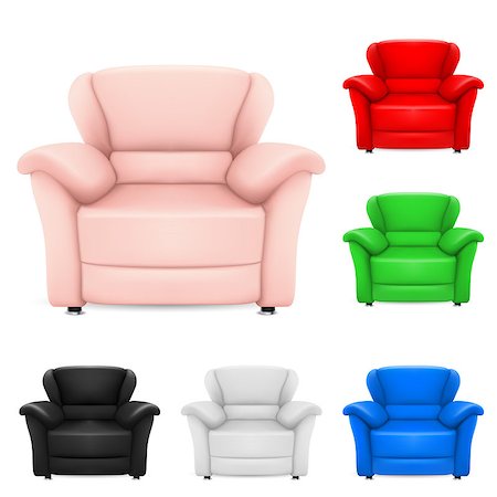 simsearch:400-06091866,k - Colored set of stylish chairs. Illustration on white background Stock Photo - Budget Royalty-Free & Subscription, Code: 400-04404423