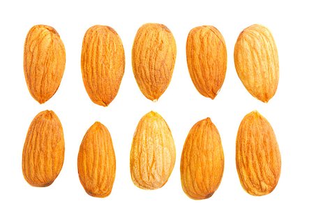 simsearch:400-04833195,k - Almond nuts isolated on white background Stock Photo - Budget Royalty-Free & Subscription, Code: 400-04404676