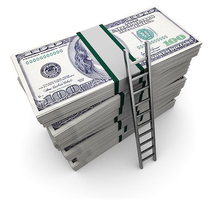 simsearch:400-04529024,k - 3d illustration of ladder to money stack Stock Photo - Budget Royalty-Free & Subscription, Code: 400-04406997