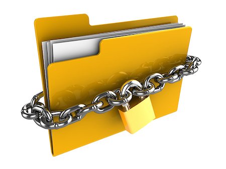3d illustration of locked folder isolated over white background Stock Photo - Budget Royalty-Free & Subscription, Code: 400-04406999