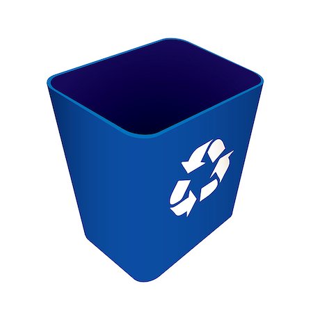 simsearch:400-04407139,k - Blue plastic recycle waste can or bin Stock Photo - Budget Royalty-Free & Subscription, Code: 400-04407138