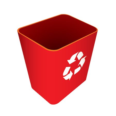 simsearch:400-07301131,k - Red Recycle trash can or bin with symbol Stock Photo - Budget Royalty-Free & Subscription, Code: 400-04407140