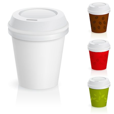simsearch:400-05336522,k - Set of takeaway coffee cups. Illustration on white background. Stock Photo - Budget Royalty-Free & Subscription, Code: 400-04407185