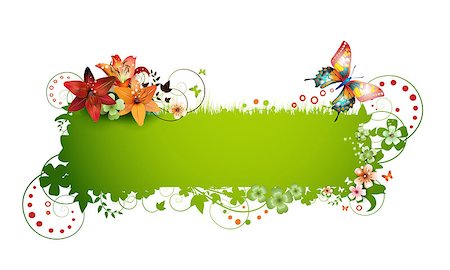 simsearch:400-06355883,k - Colorful background with butterfly and flowers Stock Photo - Budget Royalty-Free & Subscription, Code: 400-04407514