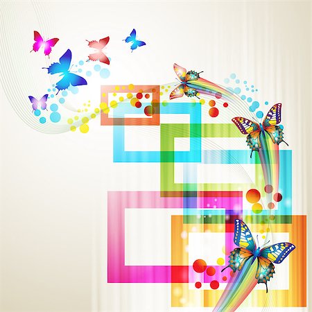 simsearch:400-06355883,k - Colorful background with butterfly Stock Photo - Budget Royalty-Free & Subscription, Code: 400-04407535