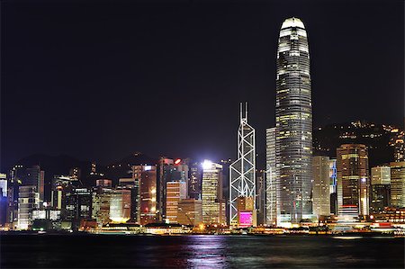 Hong Kong at night Stock Photo - Budget Royalty-Free & Subscription, Code: 400-04407734