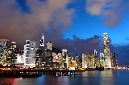 Hong Kong at night Stock Photo - Budget Royalty-Free & Subscription, Code: 400-04407755