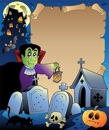 simsearch:400-04419397,k - Parchment with Halloween topic 3 - vector illustration. Stock Photo - Budget Royalty-Free & Subscription, Code: 400-04407826