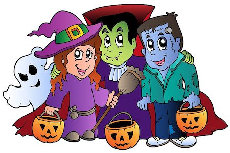 simsearch:400-05686860,k - Halloween trick or treat characters - vector illustration. Stock Photo - Budget Royalty-Free & Subscription, Code: 400-04407821