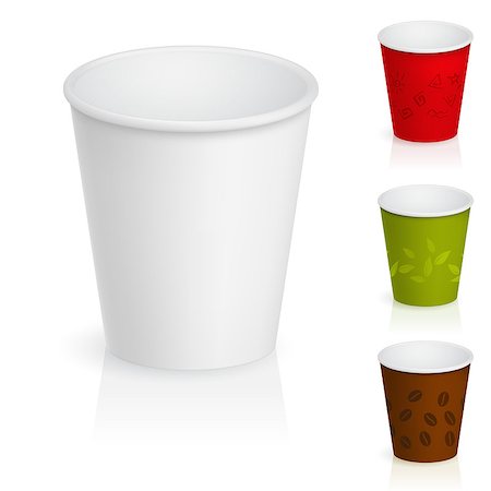 simsearch:400-05336522,k - Set of empty cardboard coffee cups. Illustration on white background Stock Photo - Budget Royalty-Free & Subscription, Code: 400-04409078