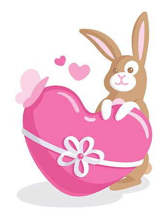 Baby greeting card with cute bunny holding a big heart Stock Photo - Budget Royalty-Free & Subscription, Code: 400-04409135