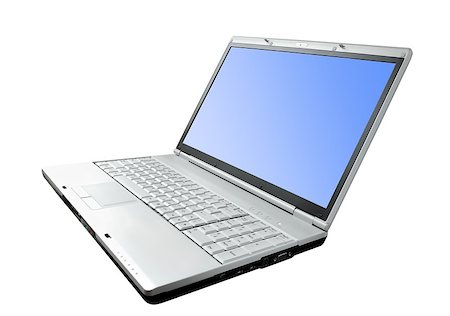 simsearch:400-05209527,k - Modern laptop isolated on the white background Stock Photo - Budget Royalty-Free & Subscription, Code: 400-04400057