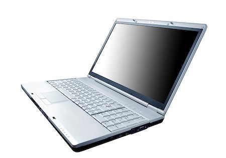 simsearch:400-05209527,k - Modern laptop isolated on the white background Stock Photo - Budget Royalty-Free & Subscription, Code: 400-04400058