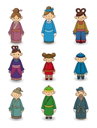 simsearch:400-04337140,k - cartoon Chinese people icon set Stock Photo - Budget Royalty-Free & Subscription, Code: 400-04400270