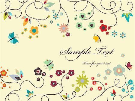 Vector floral greeting card Stock Photo - Budget Royalty-Free & Subscription, Code: 400-04400940