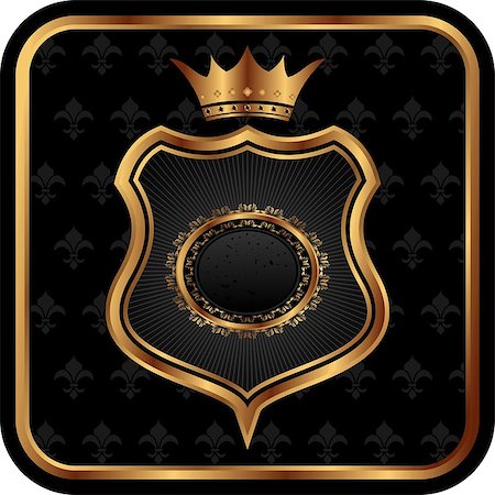 simsearch:400-05904254,k - Illustration elegant gold heraldry frame - vector Stock Photo - Budget Royalty-Free & Subscription, Code: 400-04401205