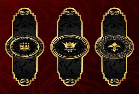 simsearch:400-05904254,k - Illustration set gold vintage labels with design elements - vector Stock Photo - Budget Royalty-Free & Subscription, Code: 400-04401237