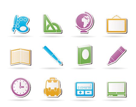 simsearch:400-05918073,k - School and education icons - vector icon set Photographie de stock - Aubaine LD & Abonnement, Code: 400-04401308