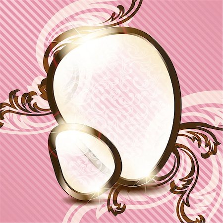 simsearch:400-06199402,k - Elegant pink and brown transparent banner design inspired by French rococo style. Graphics are grouped and in several layers for easy editing. The file can be scaled to any size. Stock Photo - Budget Royalty-Free & Subscription, Code: 400-04401314