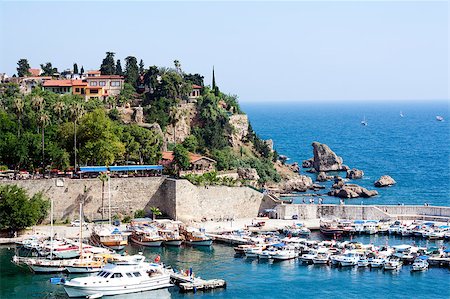 simsearch:400-04793526,k - Famous old harbor in Antalya with boats, ships and yachts anchored in it. Stock Photo - Budget Royalty-Free & Subscription, Code: 400-04402378